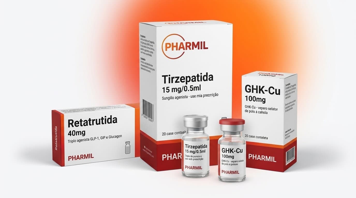 Embalagens e frascos da linha Pharmil
